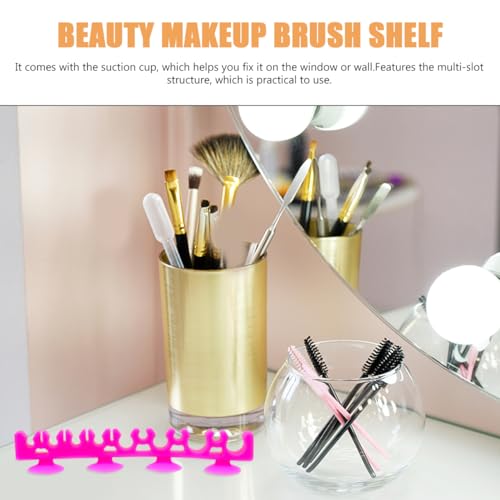 KALLORY Beauty Makeup Brush Shelf 1pc Makeup Holder, Makeup Storage Rack Silicone Makeup Brush Drying Holder for Painting Pen Eyeliner Pencil Black Drying Brush Rack