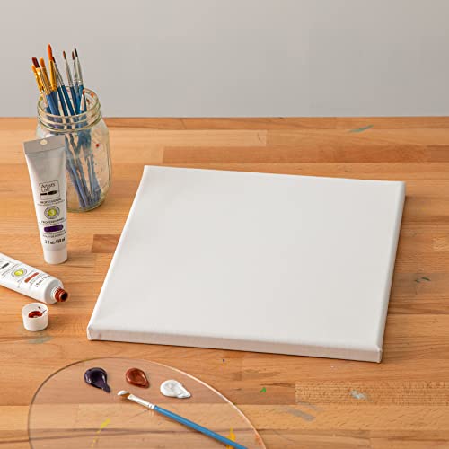 Artist's Loft 12" x 12" Level 2 Gallery Wrapped Traditional Canvas - Archival, Acid Free Cotton Canvas for Paint, Acrylic, & Oils - Bulk 12 Pack - size: 12 x 12