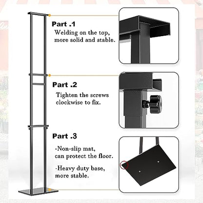 WHAUU Display Stand Sign Holder,Heavy Duty Adjustable Pedestal Sign Stand Up to 75 inch,Double-Sided for Board & Foam Sign,Sign Stand with Base,Fit Wedding,Restaurant or Business(Poster not Included) - size: 75 inch-1PACK