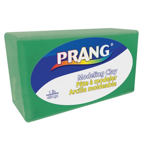 Prang Modeling Clay, Green, 1 lb. Block | Pliable, Non-Hardening, Non-Staining, Easy Clean-Up, Perfect for Preschool and Elementary Aged Children - color: Green, size: 1 lb