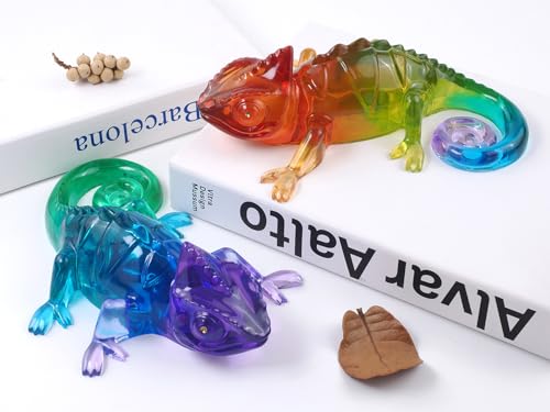 Large Chameleon Resin Molds Silicone 3D Animal Epoxy Resin molds Lifelike Deep Lizard Silicone Molds for Resin Crafts DIY Art Home Decor & Gifts