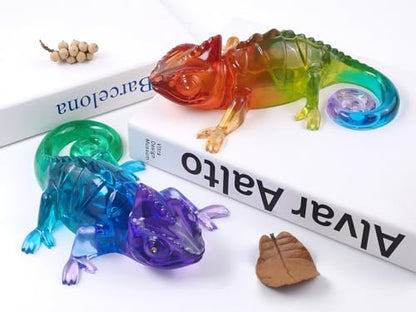 Large Chameleon Resin Molds Silicone 3D Animal Epoxy Resin molds Lifelike Deep Lizard Silicone Molds for Resin Crafts DIY Art Home Decor & Gifts