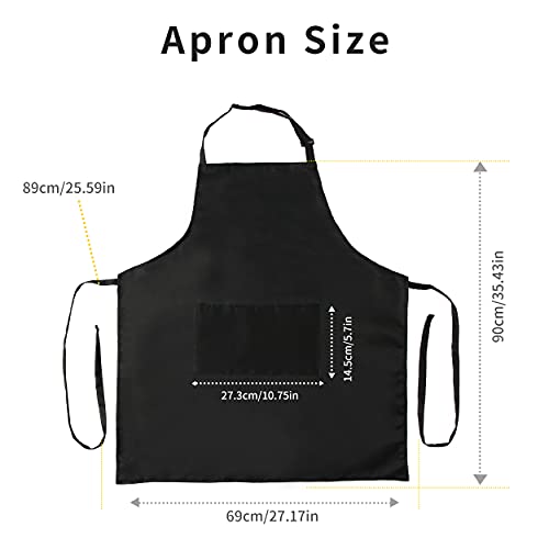 Tosewever 2 Pack Adjustable Bib Apron, Waterdrop Resistant Aprons with 2 Pockets Cooking Kitchen Restaurant Aprons for Women Men Chef, BBQ Drawing Crafting Outdoors (Polyester-Black, 2) - color: Polyester-black