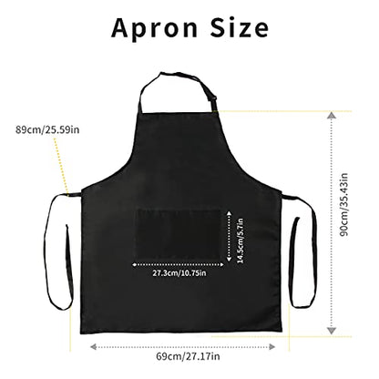 Tosewever 2 Pack Adjustable Bib Apron, Waterdrop Resistant Aprons with 2 Pockets Cooking Kitchen Restaurant Aprons for Women Men Chef, BBQ Drawing Crafting Outdoors (Polyester-Black, 2) - color: Polyester-black
