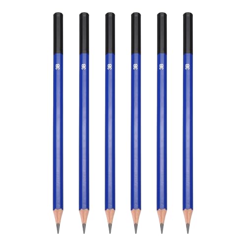 PATIKIL 3B Drawing Pencils for Sketching, 6PCS Sketch Pencils for Drawing Art Pencils Graphite Wood Pre-sharpened for Drawing Sketching Artists - size: 1 Count (Pack of 1), style: 3B