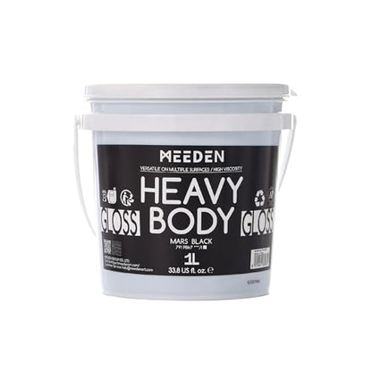 MEEDEN Mars Black Acrylic Paint: 1 L /33.8 oz Heavy Body Gloss Non-Toxic Paint - Thick Art Paints for Canvas Crafts Rocks Easter Eggs Wood Painting - color: Intense Black - 1L