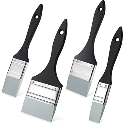 4 Pieces Silicone Paint Brush Set Color Shapers Silicone Brushes for Resin Painting Flat Paintbrush Acrylic and Water Based Tool(1.5/2/ 2.5/3 in Wide) - size: 1.5/ 2/ 2.5/ 3 In Wide