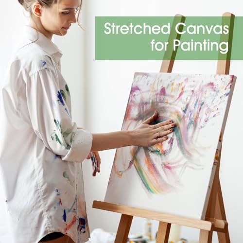 ESRICH Stretched Canvas for Painting 11x14 Inch, 3 Pack Blank Canvas -5/8 in Profile Primed White Canvases for Painting for Oil & Acrylic Paint. - size: 11x14in 3pack