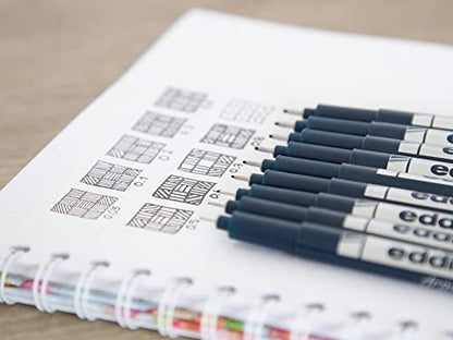 edding 1880 profipen - black - 10 pens - line width 0.7 mm - fineliner pen for precise writing, sketching and technical drawing - fine, metal-encased nib - suitable for use with rulers and stencils - color: 07: 10 Pens - 0.7mm - Black