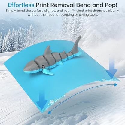 BIGTREETECH BIQU CryoGrip Pro Frostbite for Voron350 3D Printer 350x350MM Cold Build Plate Double Sided Strong Adhesion Spring Steel Sheet Room Temperature Print Upgrade Removable Heated Bed Cover - style: Frostbite(Voron350)