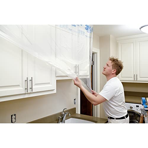 3M Hand Masker Advanced Masking Film, 72 in x 90 ft, Static Cling Keeps Film in Place, Prevents Liquids From Bleeding Through, Flake Resistant, For Indoors & Outdoors Use, 1 Roll (AMF72)