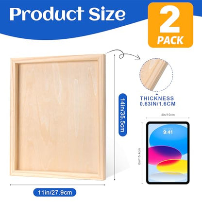 ESRICH 11x14 Inch Wood Panels for Painting, 2 Pack Craft Wood Canvas Boards, Blank Unfinished Wooden Art Board for DIY Art Creations Such as Painting, Acrylic Pouring, Resin, Burning, Collage, etc. - size: 11x14IN-2Pack