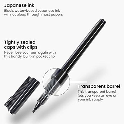 ARTEZA Micro-Line Ink Pens, Set of 9, Black Fineliners with Japanese Archival Ink, Art Supplies for Comic Artists and Illustrators - size: 1 Count (Pack of 9)