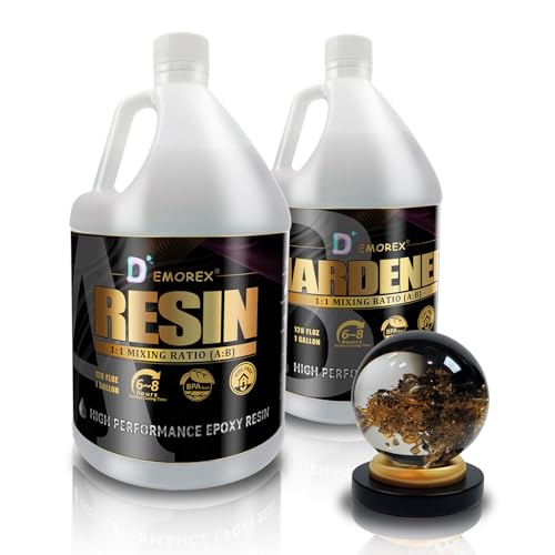 2 Gallon Crystal Clear Epoxy Resin Kit, High Gloss & Bubbles Free Resin Supplies for Art Coating Casting Craft DIY Wood, Jewelry Making, Molds - size: 2 Gallon