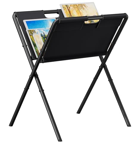 Mocomax Canvas Art Print Rack, Portable Folding Art Display Stand for Painting, Posters, Artwork, Prints, Canvas, Panels, Art Storage Drying Rack in Artist Galleries, Studios, 22.4"Wx25.8"Dx40.5"H (M) - size: Medium