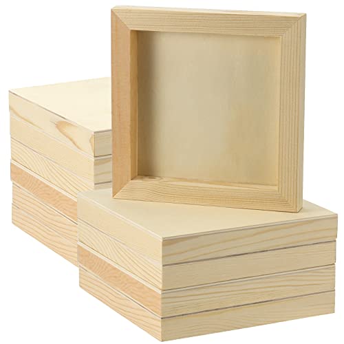 JOIKIT 20 Pack Wood Canvas Panels 6 x 6 x 5/8 Inch, Wooden Canvas Board 15x15x1cm Unfinished Wood Cradled Painting Panel Boards, Artist Wooden Canvases for Burning, Pouring, String Art, Crafts - size: 6 x 6 inch 20PCS