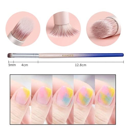 6Pcs Ombre Nail Brush Nail Art Brushes Nail Ombre Brush Nail Gradient Painting Pen Ombre Brush for Gel Nails Acrylic Manicure Brush Nail Art Tools - color: Mix Ombre Brush