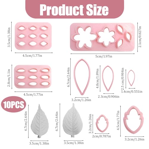 8 Pcs Clay Cutters Molds for Polymer Clay Jewelry, Press Mold and Cutter Set for Earrings, Floral Leaf Geometric Shapes with Mini Flower Press Tools for Crafts