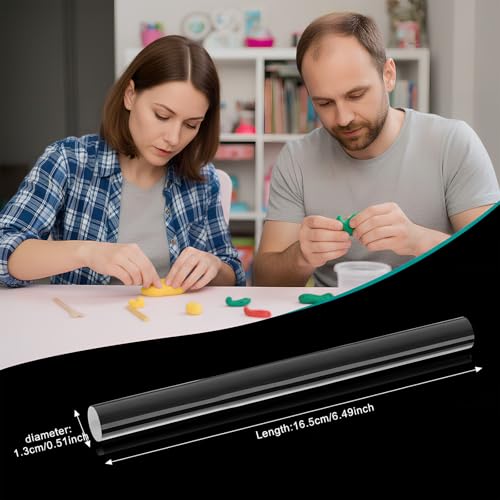 Clabby 6 Pieces Acrylic Clay Roller Plastic Clear Round Tube Roller Pin Polymer Clay Tools for DIY Handmade Crafts Handmade Art Supplies, 6.5 x 0.5 Inch - size: 6.5 x 0.5 Inch