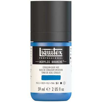 Liquitex Professional Acrylic Gouache, 2-oz (59ml) Bottle, Cerulean Blue Hue - color: Cerulean Blue Hue