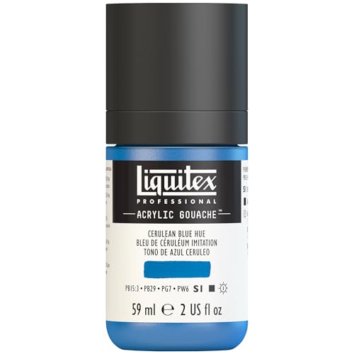 Liquitex Professional Acrylic Gouache, 2-oz (59ml) Bottle, Cerulean Blue Hue - color: Cerulean Blue Hue