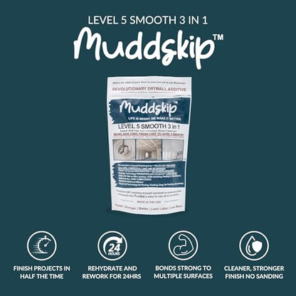 Smooth Drywall Additive Powder, 2lbs Bag| Level 5+ Finish, No Sanding Required, Same-Day Wet-on-Wet Coats | Made in USA