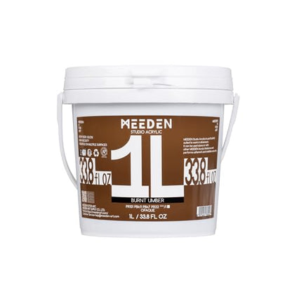 MEEDEN Burnt Umber Acrylic Paint: 1 L /33.8 oz Heavy Body Gloss Non-Toxic - Thick Art Paints for Canvas Crafts - color: Burnt Umber - 1L