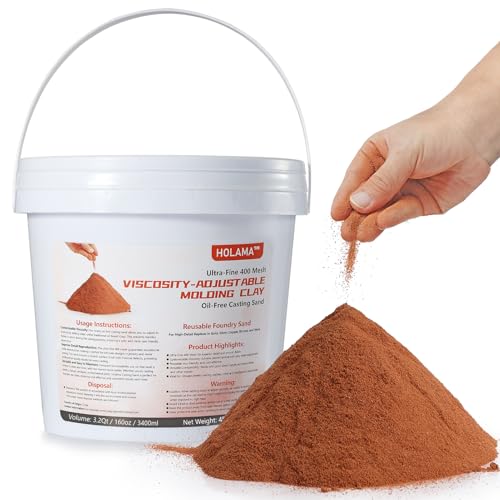 10lbs Premium Ultra-Fine 400 Mesh Oil-Free Casting Sand for Metal Jewelry Crafting - Exceptional Foundry Sand for Detailed Replicas in Silver, Copper, Bronze, and More - Reusable Molding Clay - color: Red - 10 Pounds
