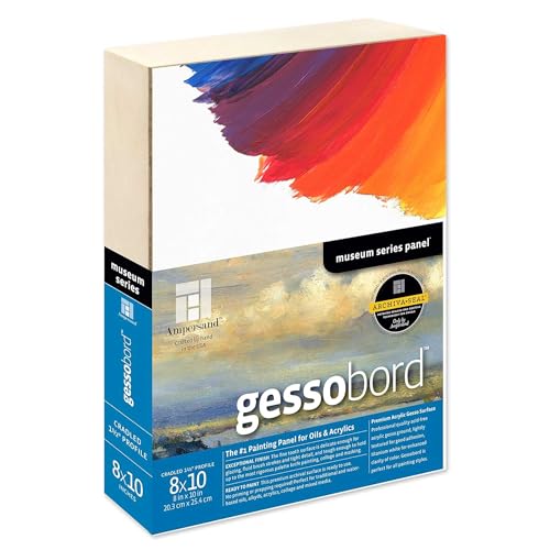 Ampersand Gessobord for Acrylic, Oil and Mixed Media, 3/4 Inch Depth Cradle, 8X8 Inch (GBSC088)