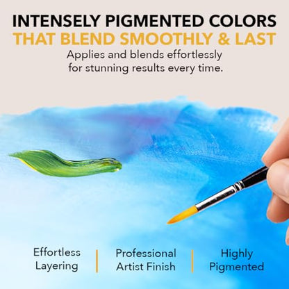 Castle Art Supplies 48 X 22ML Acrylic Paint Set | New Improved Formula | All-Inclusive Set for Beginners, Adult Artists | Quality Intense Colors | Smooth to Use on Range of Surfaces (New Improved Formula)