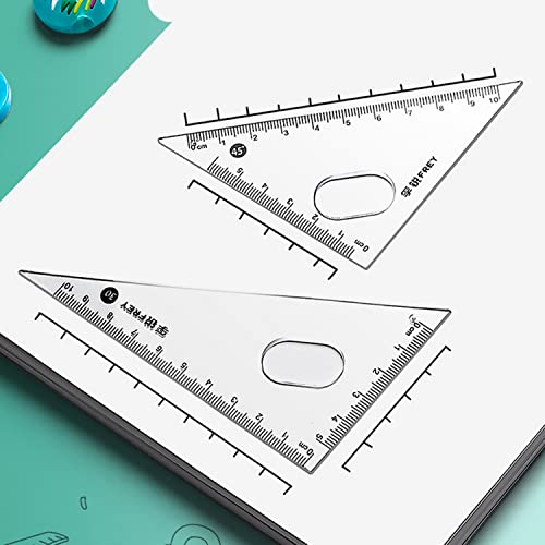 Math Geometry Kit Sets 7 Piece Student Supplieswith Shatterproof Storage Box, Compass for Geometry, Protractor Set, Geometry Kit, Drawing Tools, Drafting Set （Blue）