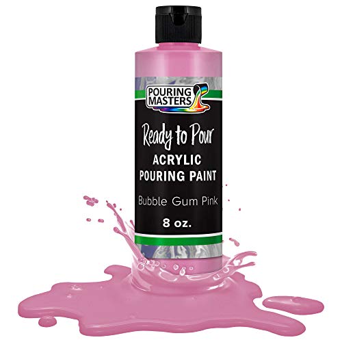 POURING MASTERS Bubble Gum Pink Acrylic Ready to Pour Pouring Paint - Premium 8-Ounce Pre-Mixed Water-Based - for Canvas, Wood, Paper, Crafts, Tile, Rocks and More - color: Bubble Gum Pink, size: 8 Fl Oz (Pack of 1)
