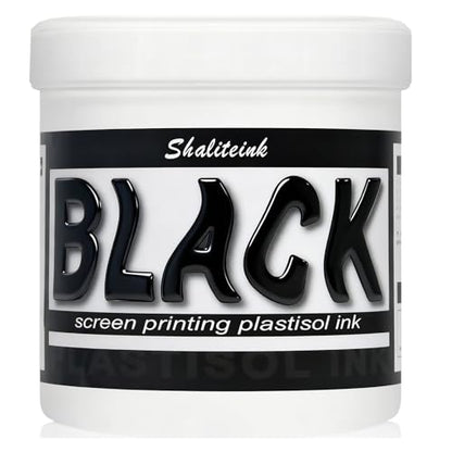 Shaliteink® Screen Printing Plastisol Ink Black - Highly Opaque Screen Printing Ink for Cotton, Polyester and Other Fabrics (16oz.) - color: Black, size: 16 fl oz