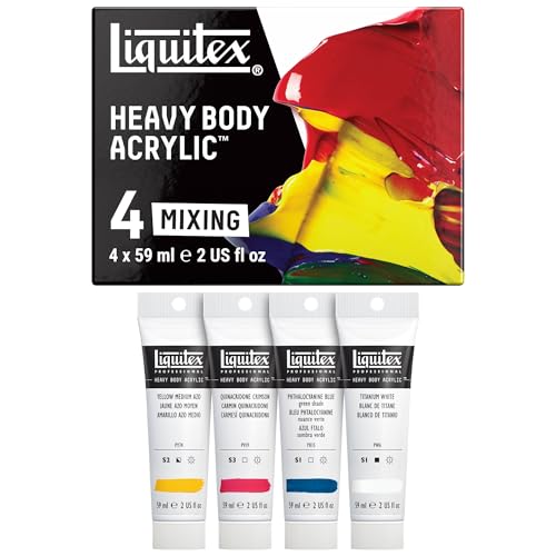 Liquitex Professional Heavy Body Acrylic Paint, 4 x 59ml (2-oz) Mixing Primary Color Set - style: Mixing Set 4 x 59ml (2-oz)