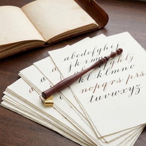 Wood Dip Pen Nib Holder with Metal Flange Oblique Ergonomic Handle for Calligraphy, Lettering & Sketching, Fits Most Standard Nibs