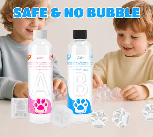 Transparent Liquid Silicone for Taba Squishy Kit - 18oz 1:1 Ratio Mixed Super Soft Silicone Rubber for Squishies Making, Perfect DIY Stress Relief Gift Making Kit for Squishy Maker, Bear, Cat's Paw