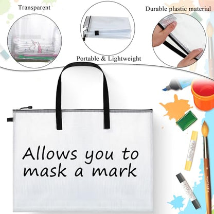 Frienda 10 Pieces Art Portfolios Bags Waterproof Portfolios Posters Storage Supply Bags with Zipper and Handle for Art Artworks, Bulletin Boards, Charts and Teaching for Back to School (24x36 Inches) - size: 24x36 Inches