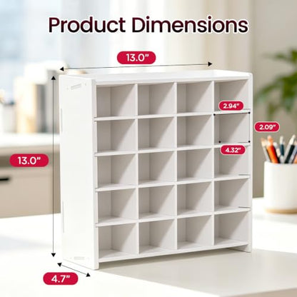 SANFURNEY Marker Organizer, Vertical Pen Organizer Storage for 280 Markers with 20 Compartments, Pencil Holder for Home Office Classroom Desk Desktop Stationery Pencil Storage