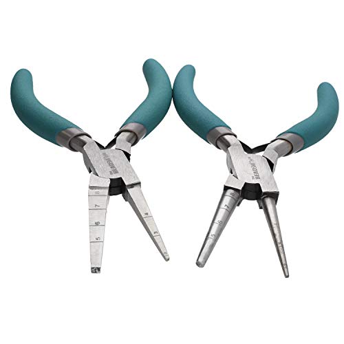 The Beadsmith Loop Rite and Square Rite Combo Pack, Create Consistent 2-8mm Diameters for Jump Rings in Round and Square Shapes, Wire Working tool for Jewelry Making