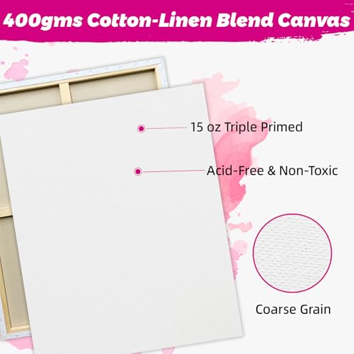 Stretched Canvas for Painting, 2Pack 36X48 Large Canvas for Painting, 15 Oz Triple Primed 2/3" Profile Cotton Professional Artist Quality Blank Canvas,Ready to Paint, Art Supplies for Acrylic, Oil - size: 2PK 30x40