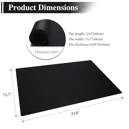 Large Silicone Craft Mats, YACEYACE 2Pcs 24"x 16" Large Silicone Table Mat, Black Mat for Jewelry,Heat Resistant, Kitchen Counter - color: Black, size: 24"x 16"