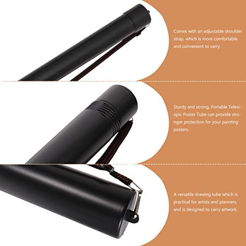 INOOMP Mailing Tubes Poster Tube Poster Carrying Case Telescoping Storage Transit Tube Art Document Poster Transport Tubes with Carrying Strap for Drawing Drafting Map Scroll Fishing Rod Case