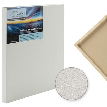 Da Vinci Pro Medium Textured Gesso Panel - 14x18" - 4 Pack - 7/8" Depth Wood Panels for Painting - Accepts Mediums Like Canvas - for Oils, Acrylics, Mixed Media, Pastels & Drawing Sticks - size: 14x18" - 4 Pack