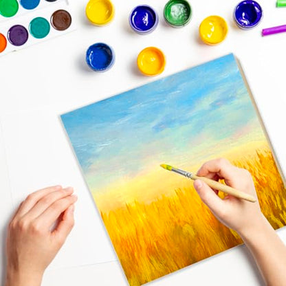 Unfinished Wood Panels, 10 x 10 Inch Wood Canvas Boards, 5 Pcs Wooden Canvas Panels Boards for Crafts Painting Canvas DIY Art Projects Pouring Arts Use with Oils Acrylics - size: 10×10×0.8 Inch
