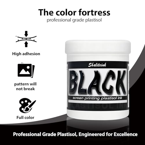 Screen Printing Plastisol Ink Black - Highly Opaque Screen Printing Ink for Cotton, Polyester and Other Fabrics (32oz.) - color: Black, size: 32 fl oz