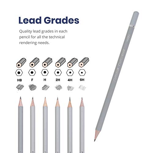 Pacific Arc Premium Graphite Drawing Pencils for Artists - Professional Pencils for Drawing, Drafting, Sketching and Shading - Great Non Toxic Art Supplies Set for Adults and Kids