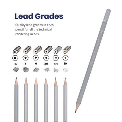 Pacific Arc Premium Graphite Drawing Pencils for Artists - Professional Pencils for Drawing, Drafting, Sketching and Shading - Great Non Toxic Art Supplies Set for Adults and Kids