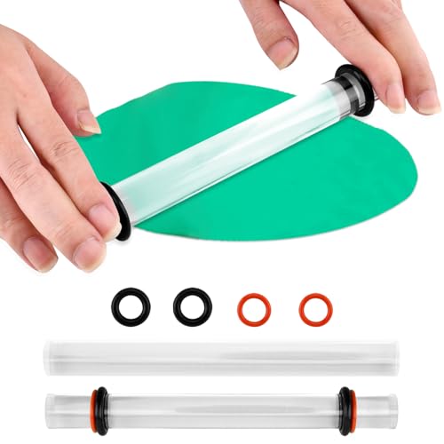 Polymer Clay Tools, 2Pcs Acrylic Rolling Pin with Thickness Rings Kit, Air Dry Clay Tools Clear Slab Roller Supplies Art Craft DIY Tool