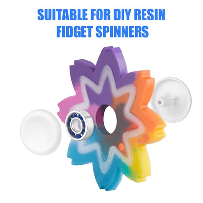 16 Pack Fidget Spinner Bearing and Cap Replacement Set, Chrome Steel Bearing Balls, High Speed 13mmx7mmx4mm Bearings Single Sealed Small Bearings for Fidget Spinner - size: ONLY 16 WHITE Cap Bearings