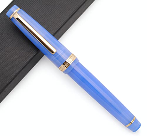 JINHAO 82 Fountain Pen with Gold Clip (F Nib 0.5mm, Azure Blue) - color: Azure Blue